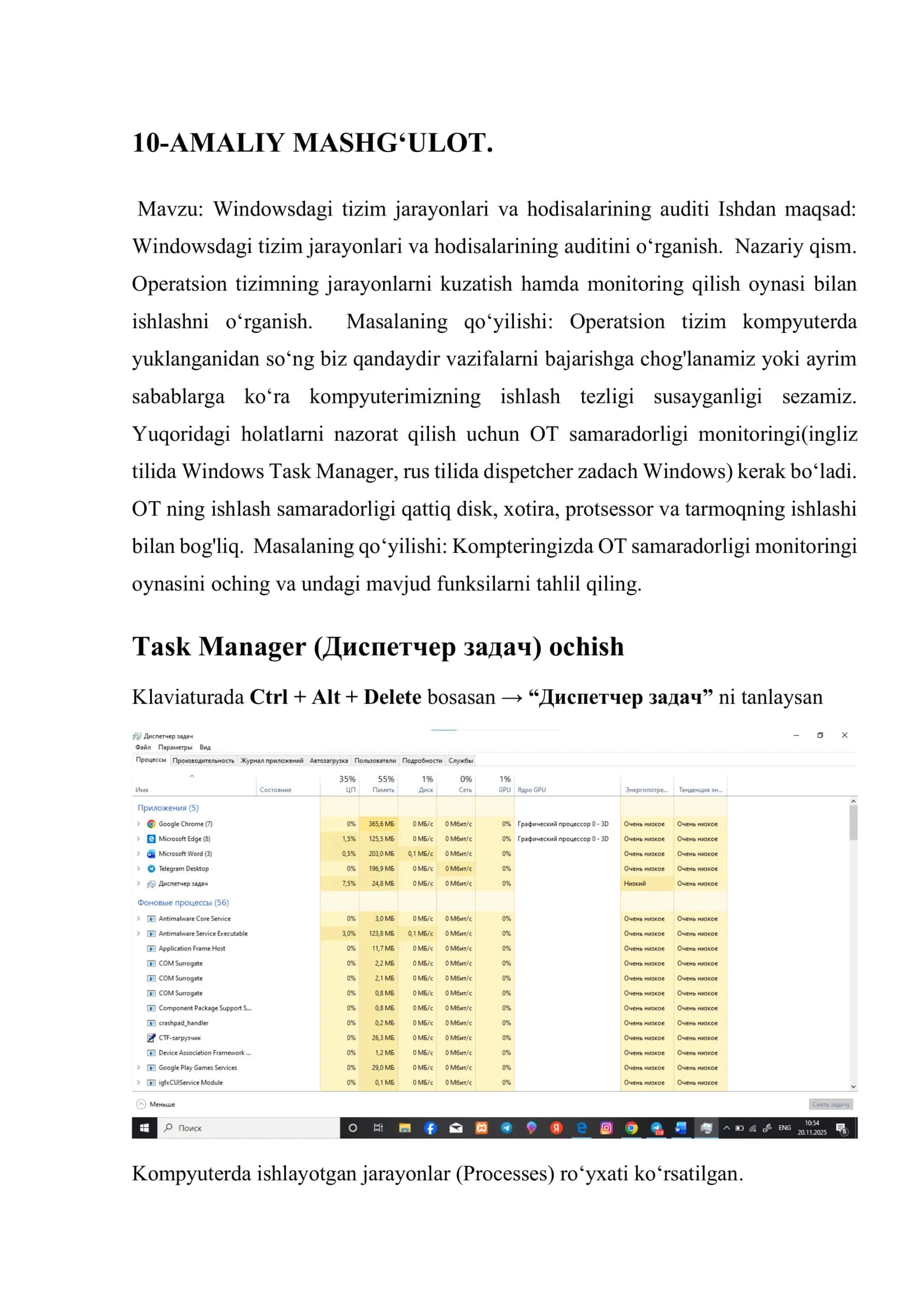 10-Amaliy ish: Windowsdagi tizim jarayonlari va hodisalarining auditi 2