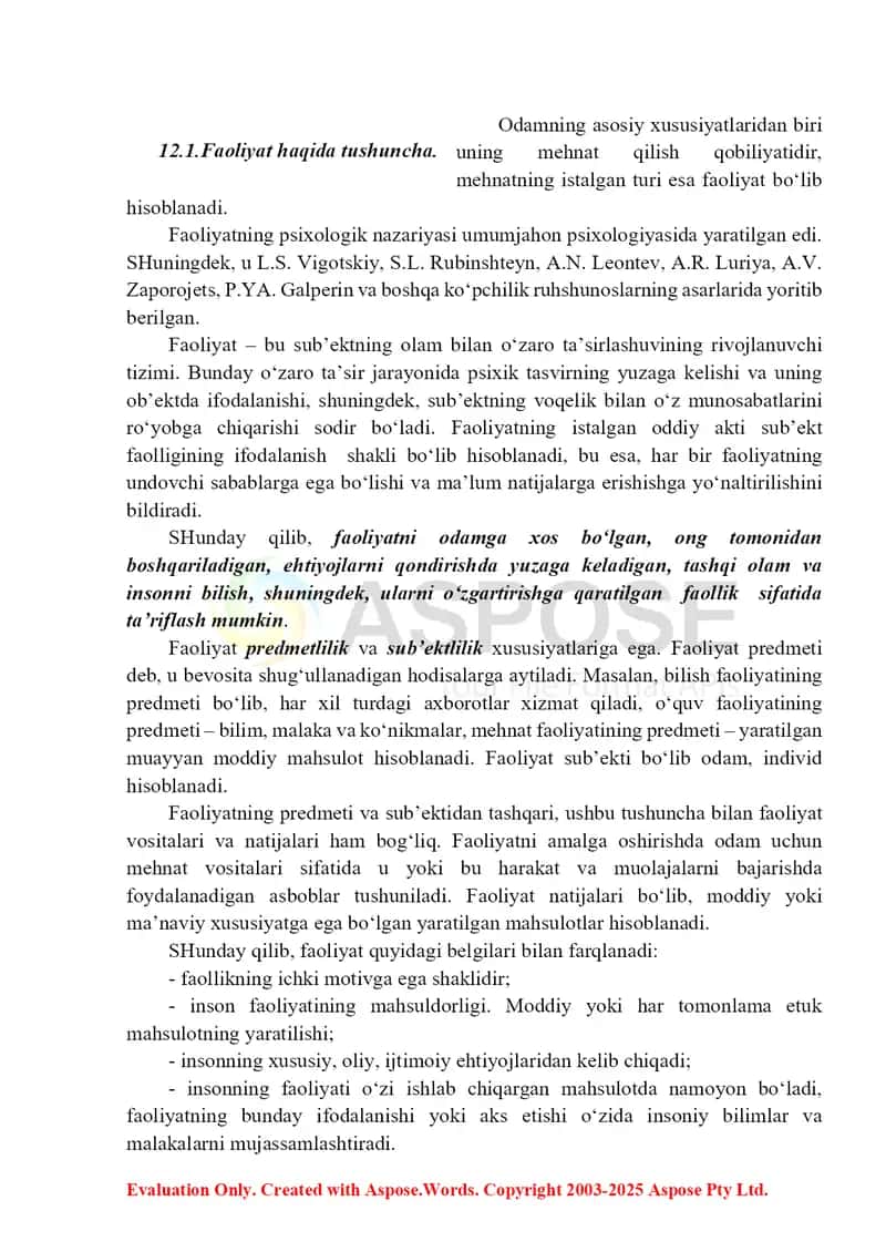 Faoliyat va motivatsiya 2