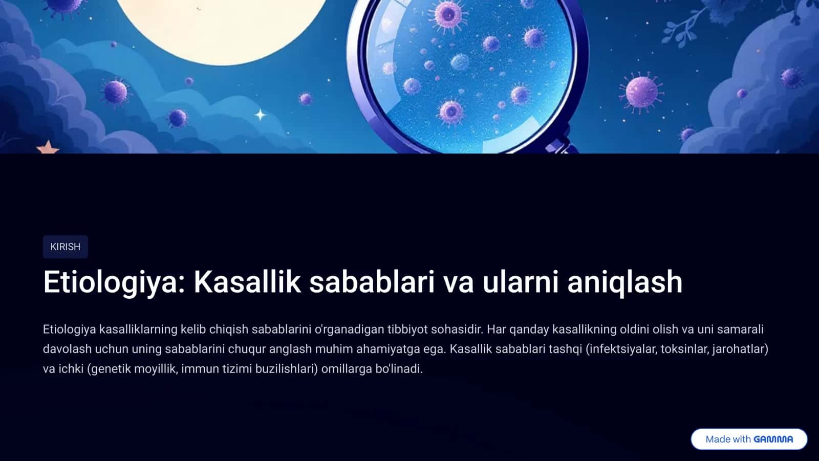 Kasallik etiologiyasi, patogenezi va rivojlanishi 2