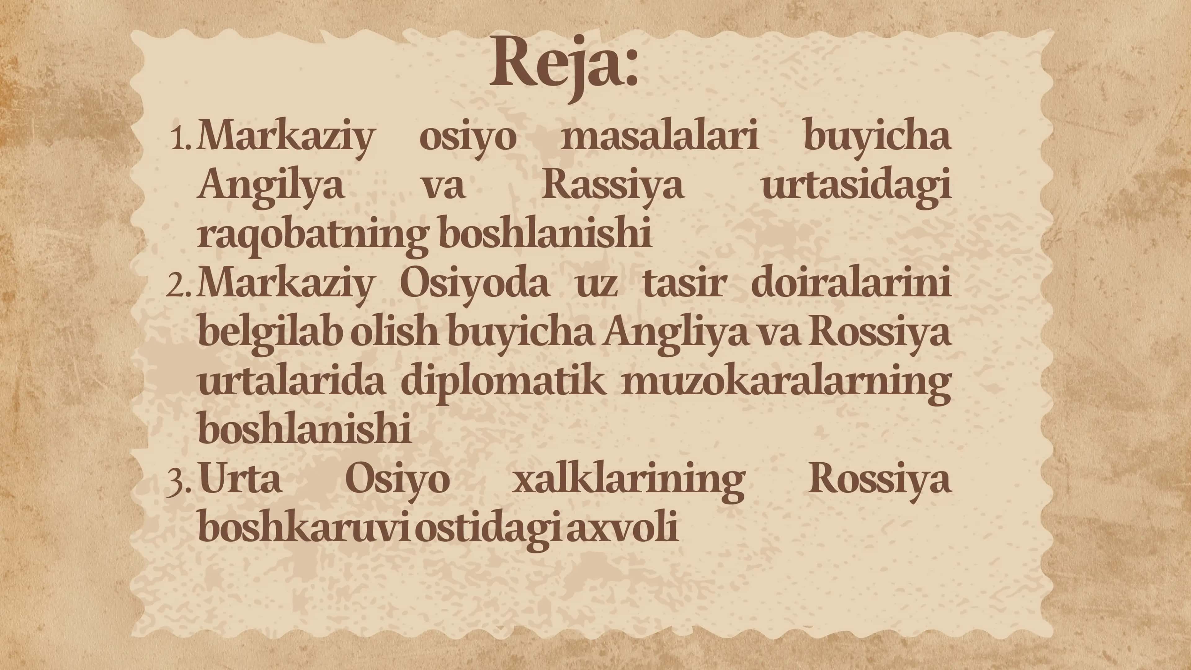 Angliya va Rossiyaning Markaziy Osiyoda   mustamlakachilik siyosatidagi  raqobatlar 2