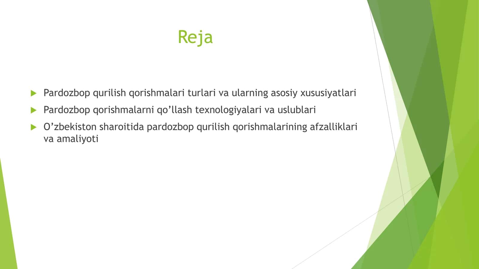 Qurilishida pardozbop qurilish qorishmalarini qo‘llanilishi 2