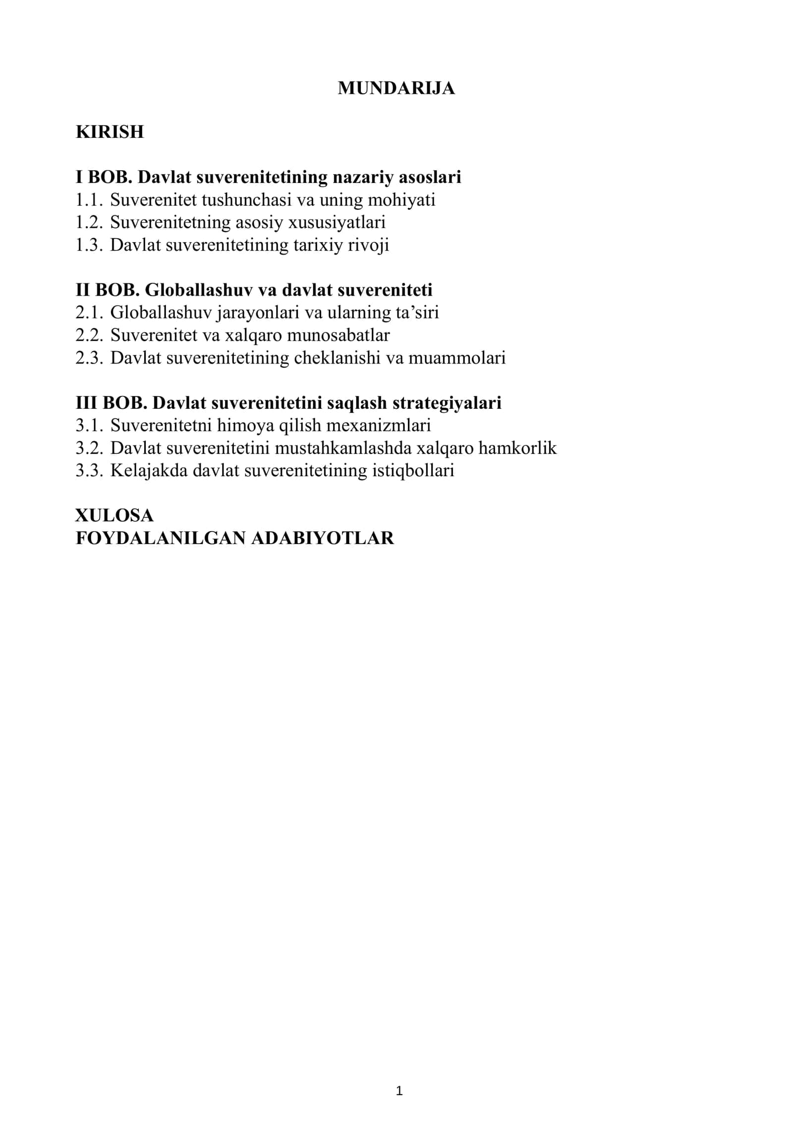 DAVLAT VA HUQUQ NAZARIYASI FANIDAN TAYYORLAGAN KURS ISHI 2