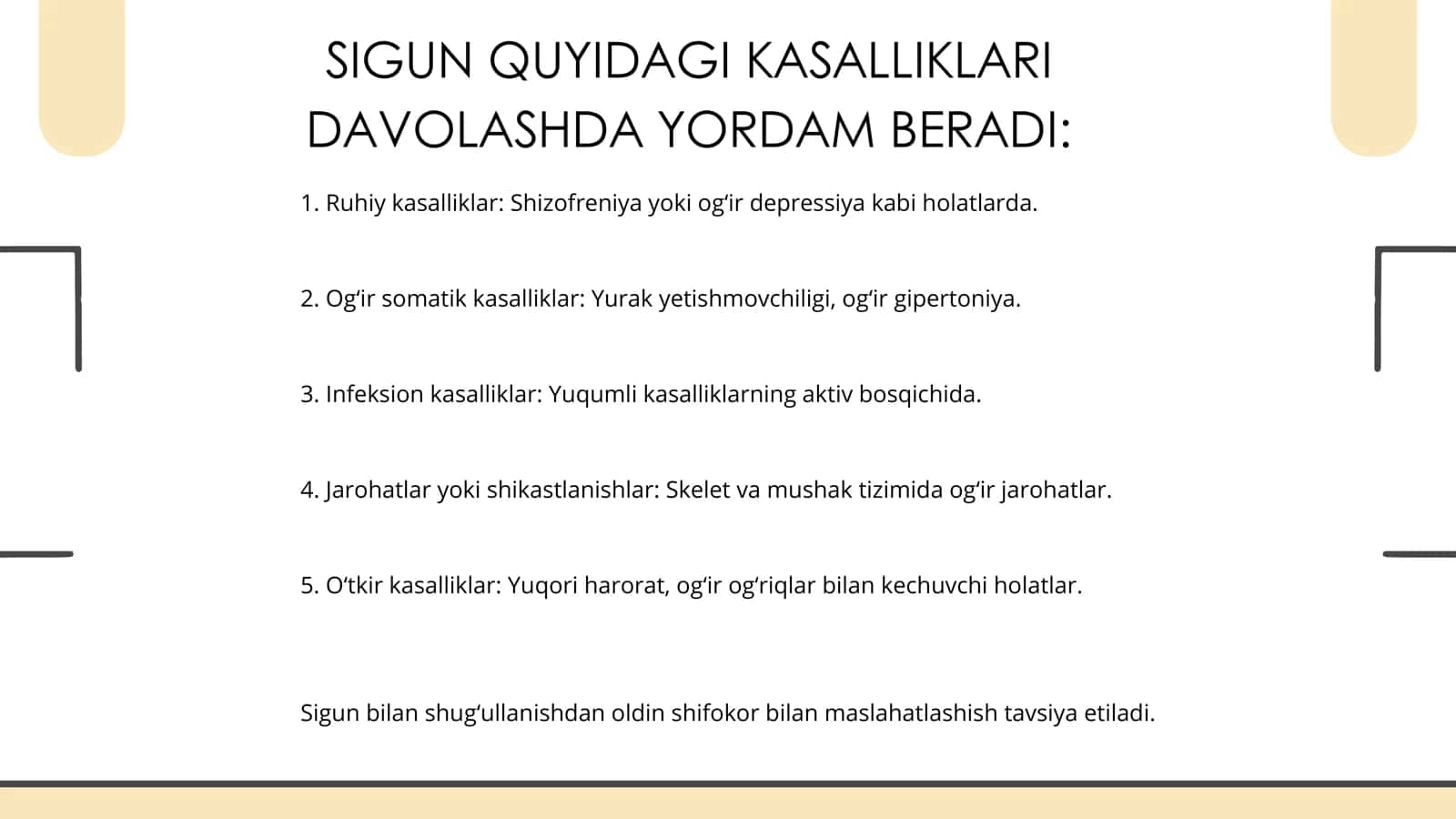 Sigun quyidagi xollarda qarshi korsatilgan 2