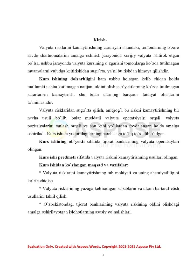 Valyuta riski va uni kamaytirish yo‘llari 2