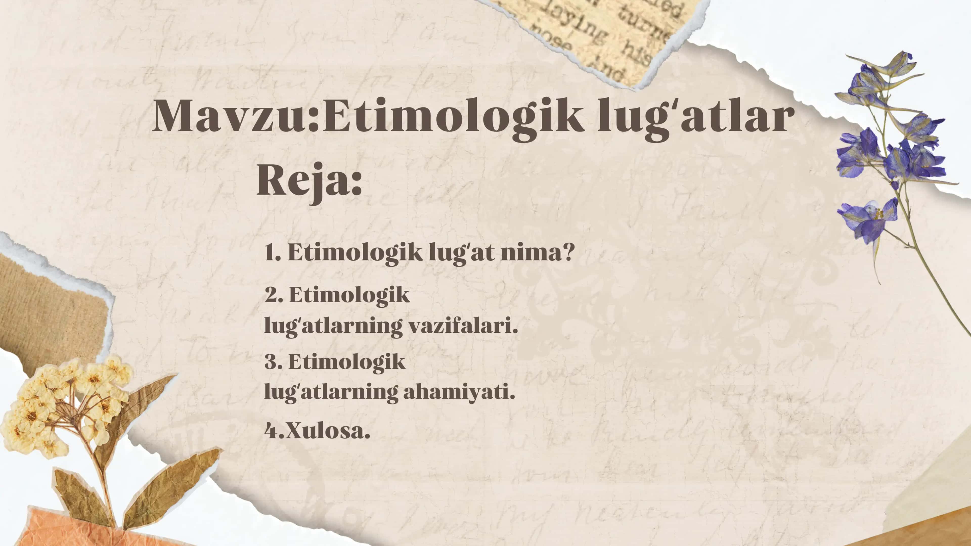 Etimologik lugʻatlar slayd 2