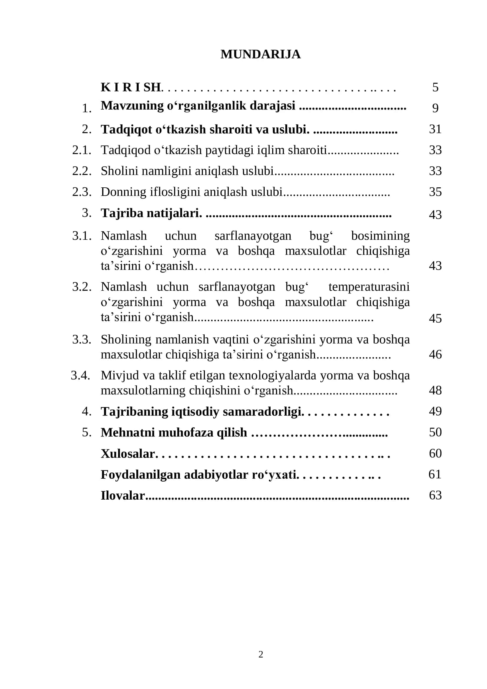 Qishloq xo‗jalik mahsulotlarini saqlash va dastlabki ishlash texnologiyasi ta‘lim yo‗nalishi bitiruvchisi 2