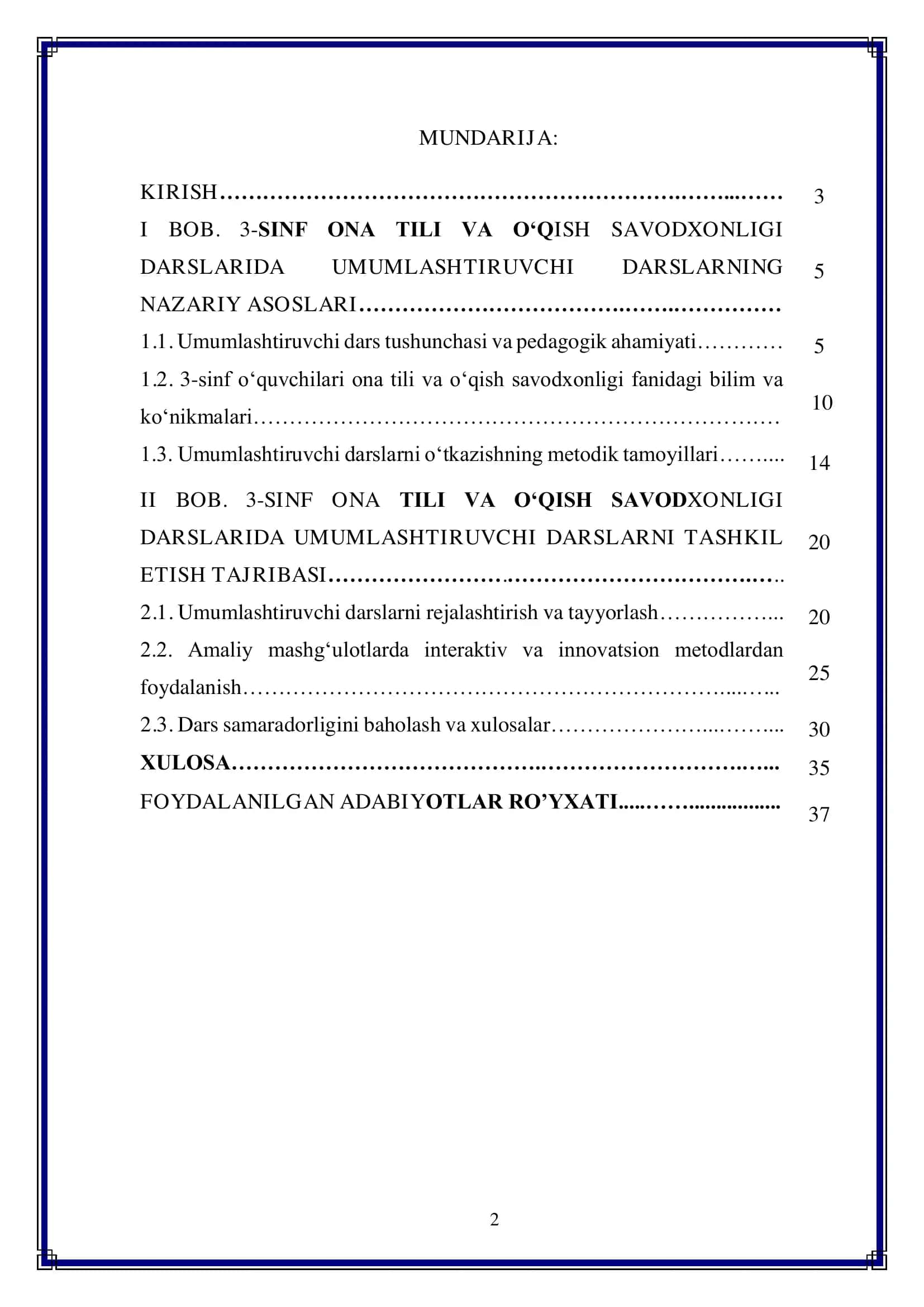 3-sinf ona tili va o‘qish savodxonligi darslarida umumlashtiruvchi darslarni tashkil etish 2