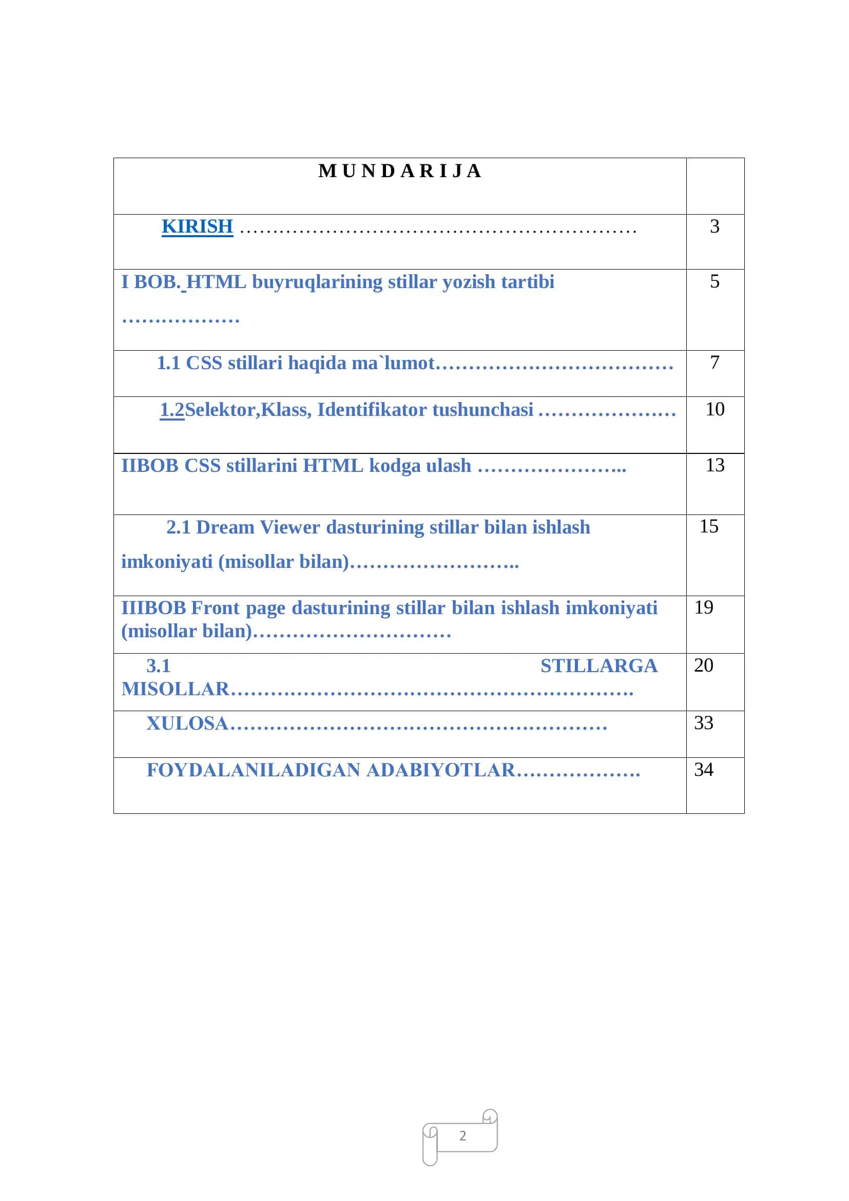 HTML buyruqlarining stillar yozish tartibi va Dream Viewer 2
