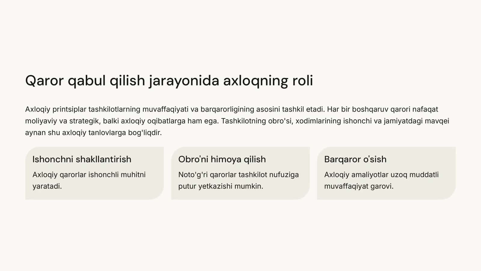 Boshqaruvda qaror qabul qilishning axloqiy cheklanishlari 2