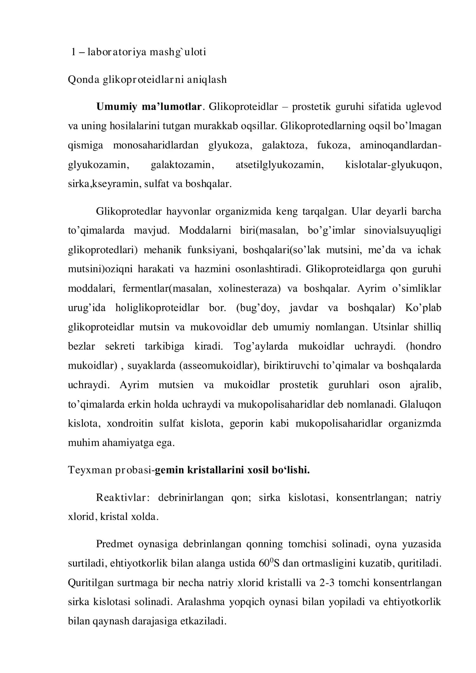 Biokimyo va Molekulyar Biologiya Fanidagi Mustaqil Ta'lim 2