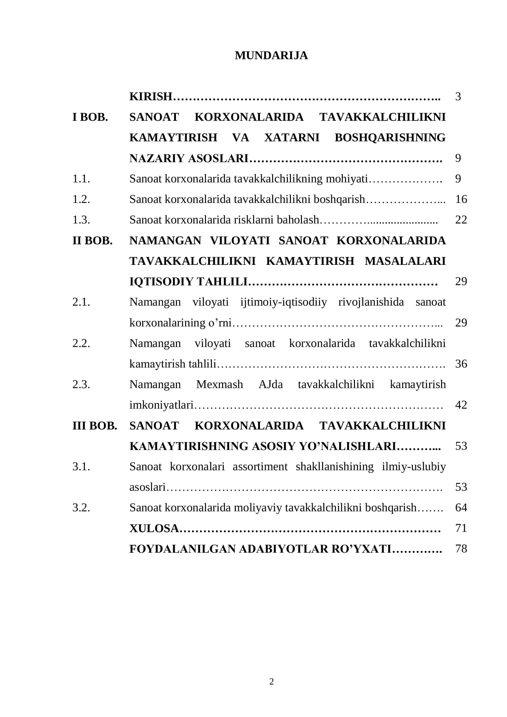 SANOAT KORXONASI FAOLIYATIDA TAVAKKALCHILIKNI KAMAYTIRISHNING ASOSIY YO’NALISHLARI 2