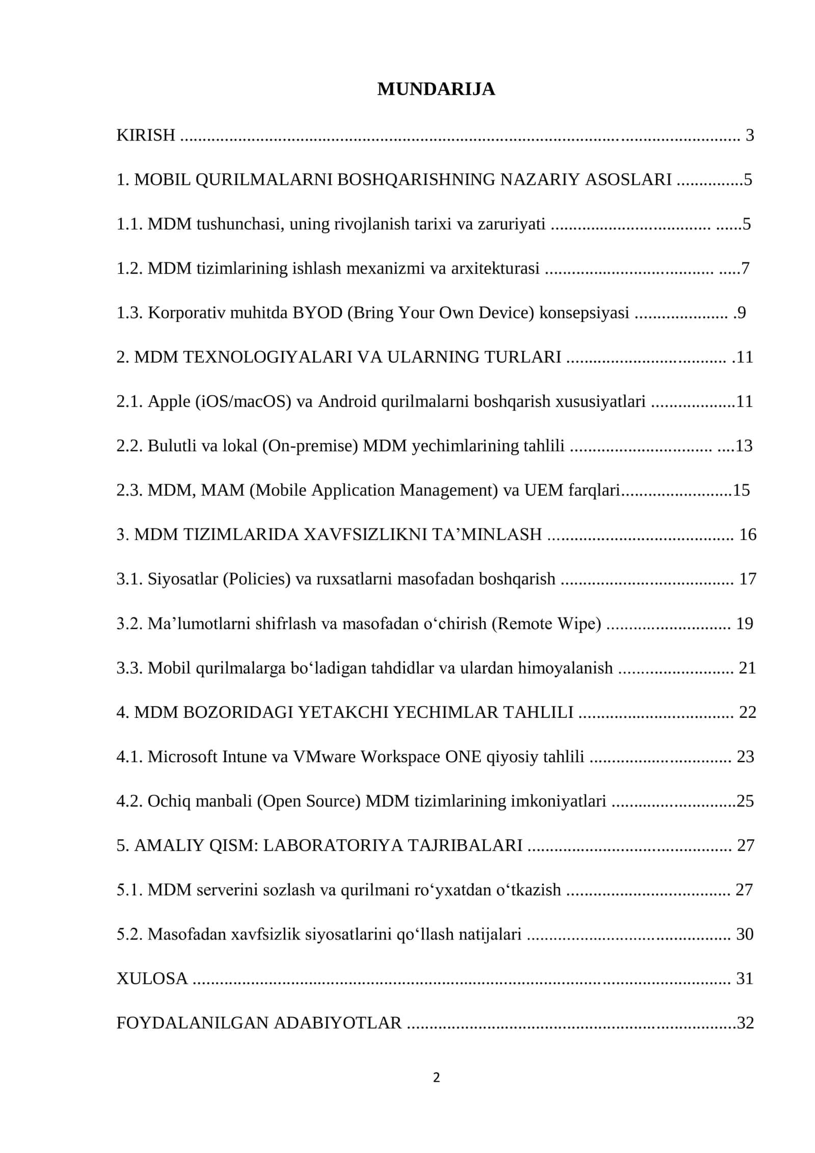 MOBIL QURILMALARNI MASOFADAN BOSHQARISH(MDM) 2