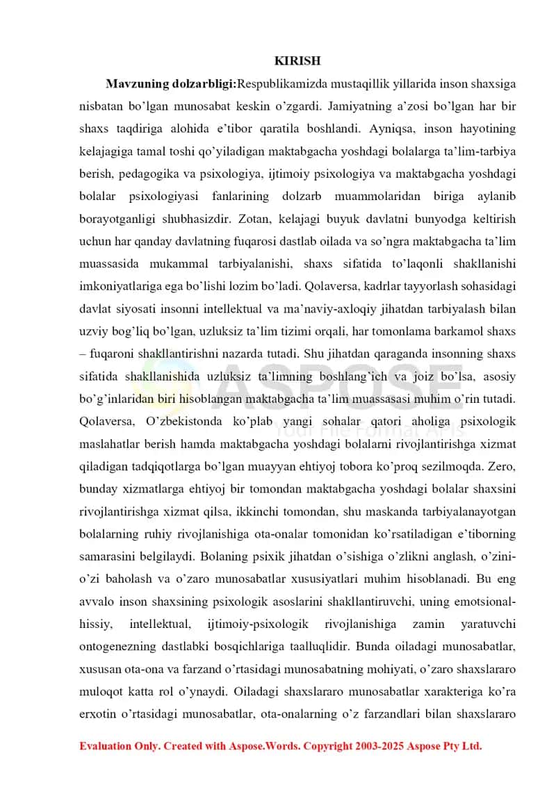 Bolani maktab ta'limiga ijtimoiy-psixologik tayyorgarligini shakllanishi 2