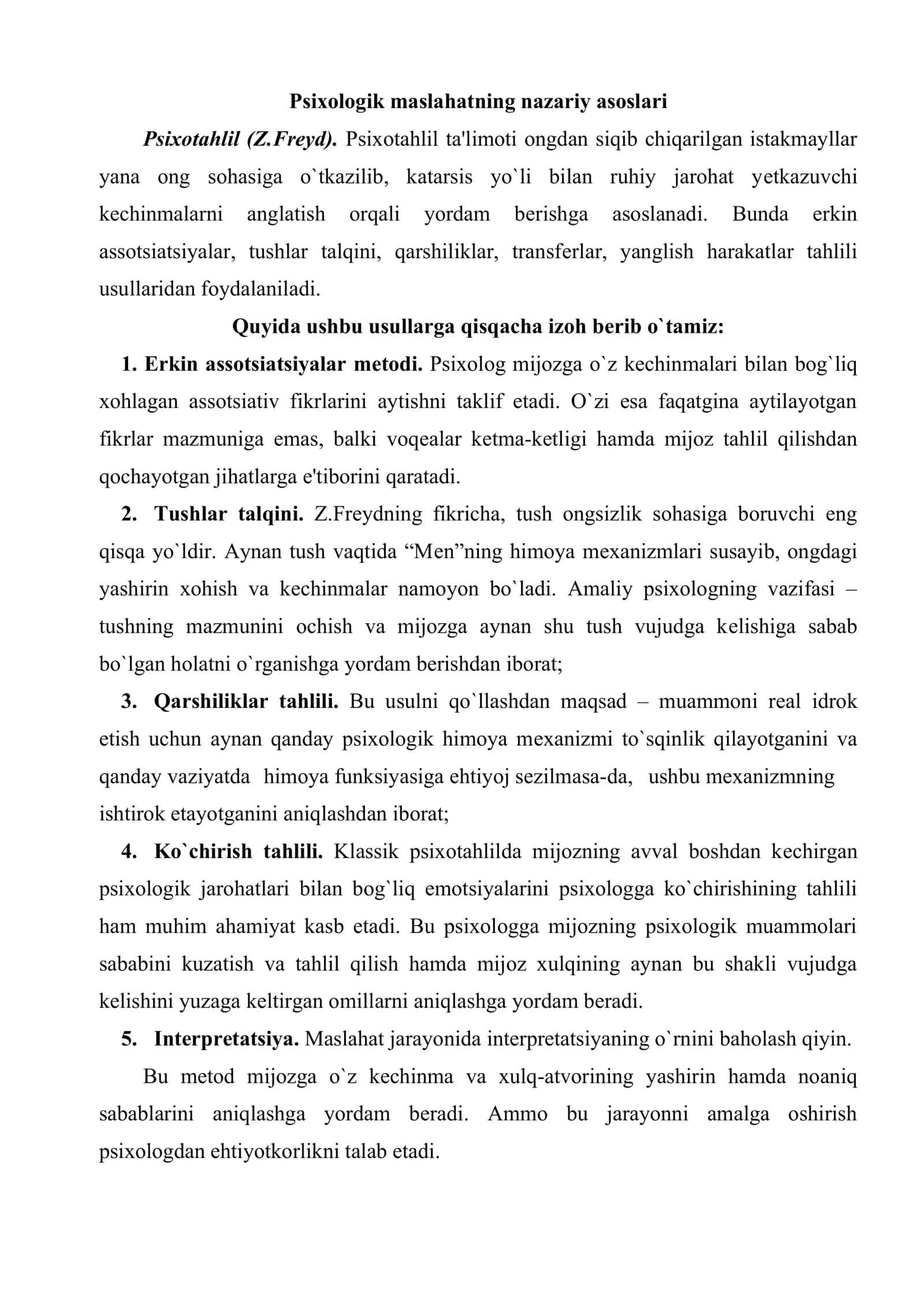 Psixologik maslahat va psixokorreksiyaning nazariy asoslari 2