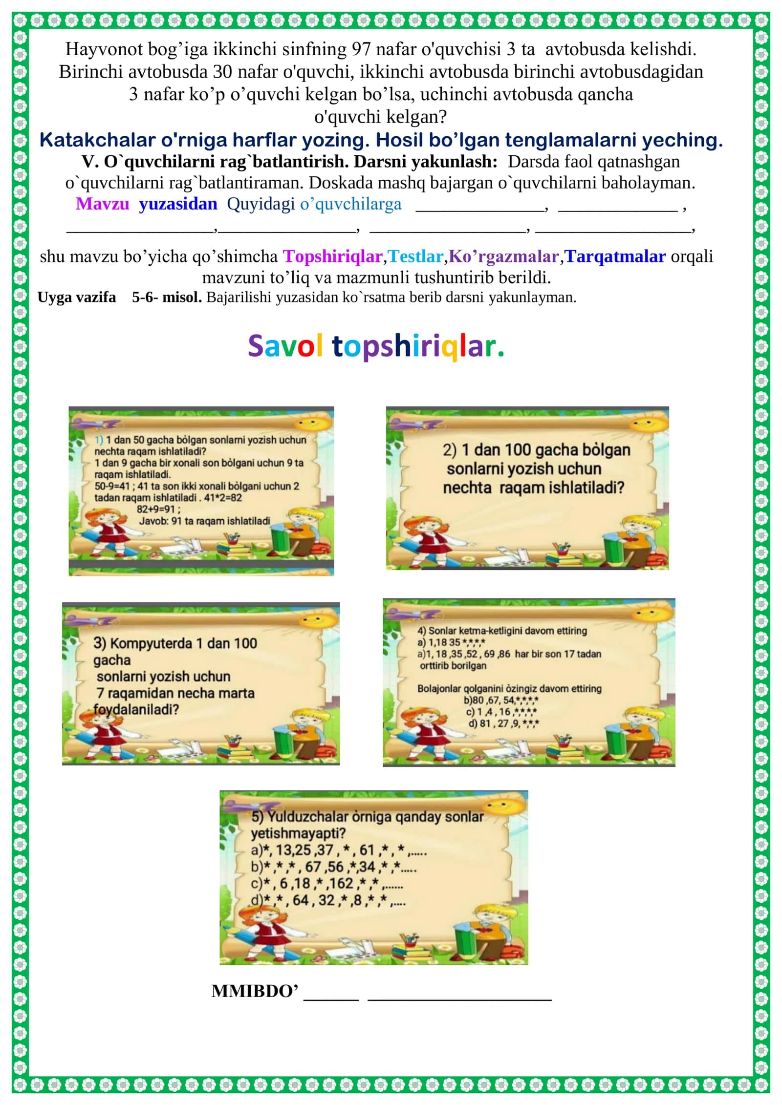 2-Sinf Iqtidorli o'zlashturuvchi Ona-tili va Matematikadan DARS KONSPEKTI 34 soatlik to'liq 2