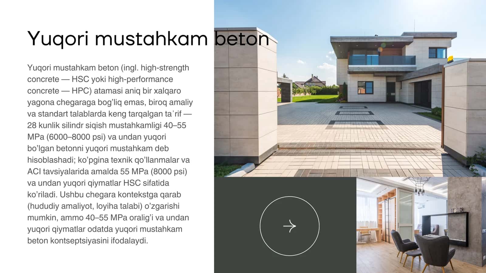 Yuqori mustahkam betonlar ishlab chiqarish texnologiyasi va ularning qo’llanish sohalari 2