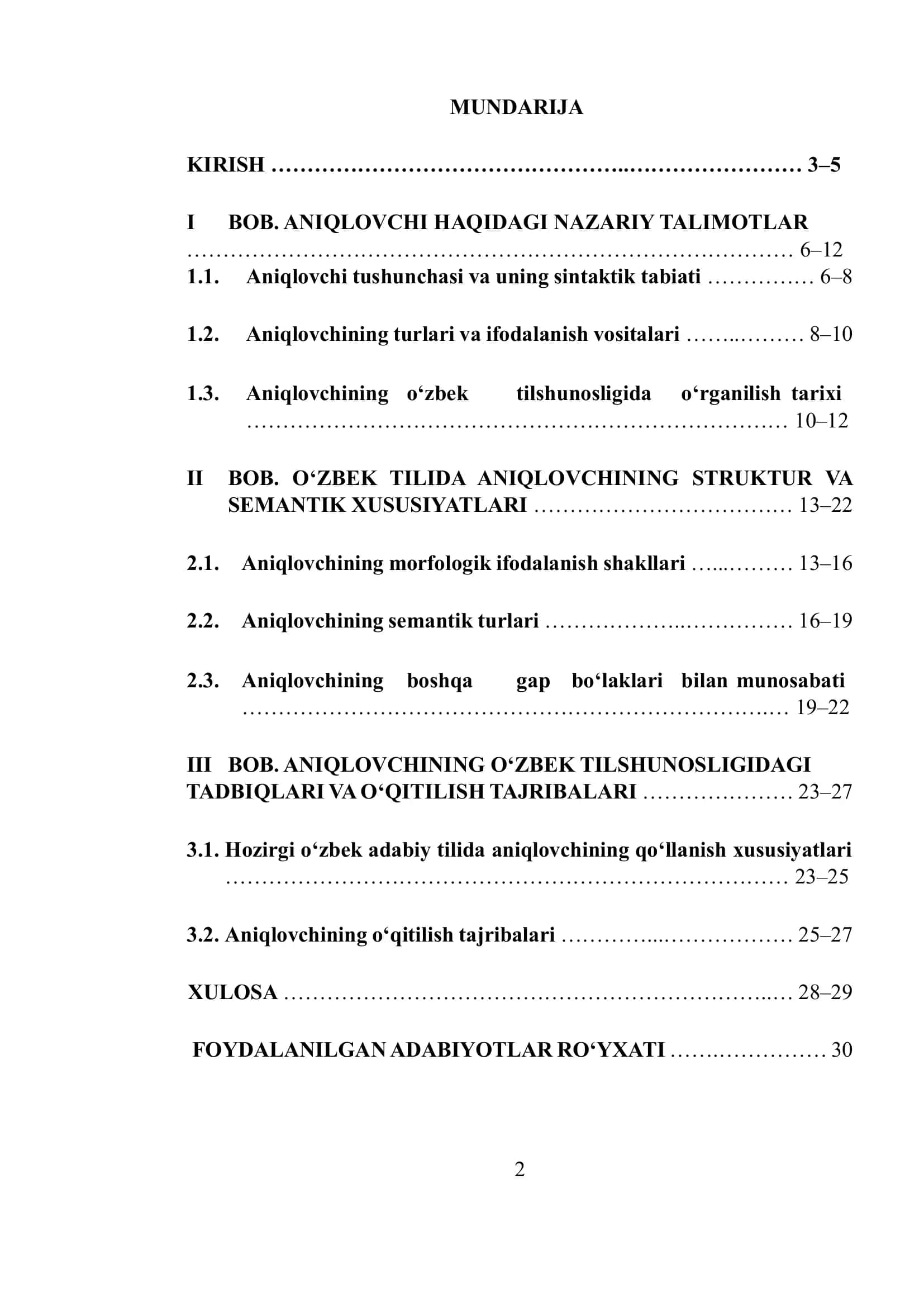ANIQLOVCHI VA UNING O'ZBEK TILSHUNOSLIGIDA TADQIQI 2
