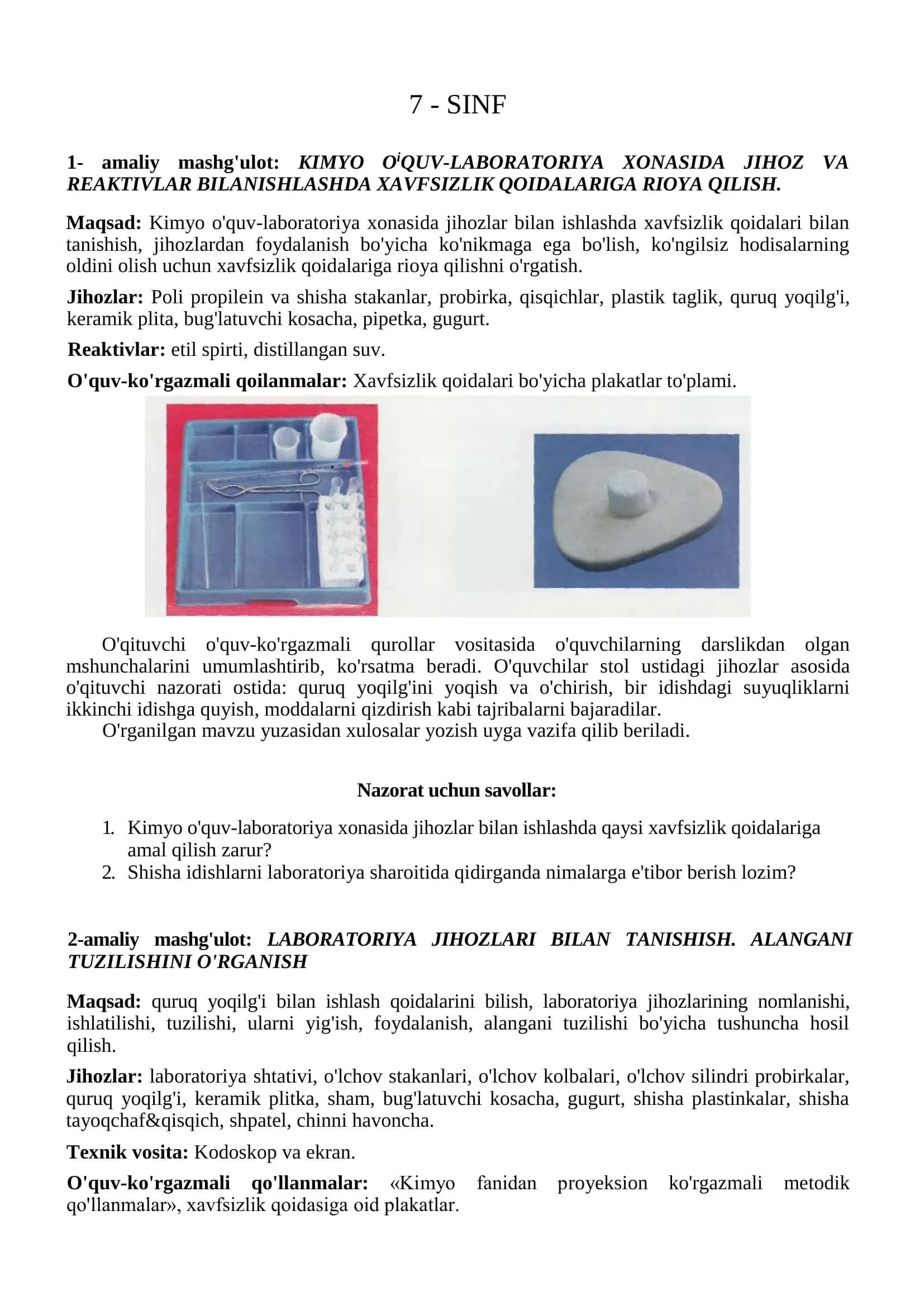 KIMYO LABORATORIYASIDA XAVFSIZLIK QOIDALARI 2