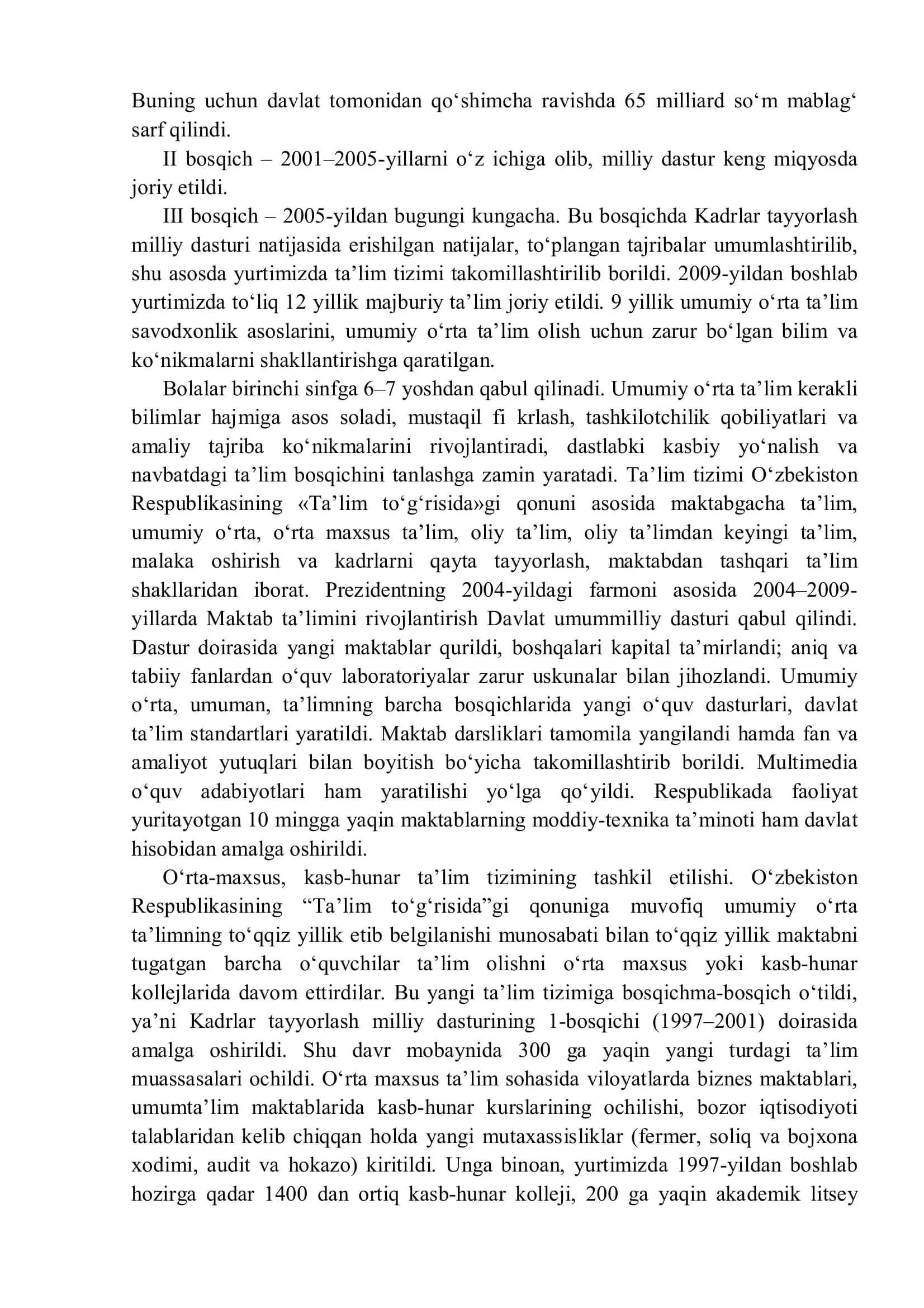 Ta'lim tizimi 2