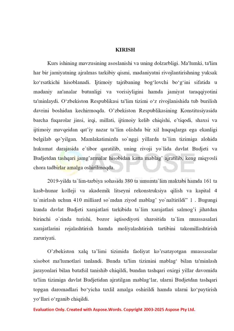 Sport maktablari xarajatlarini rejalashtirish va moliyalashtirish 2