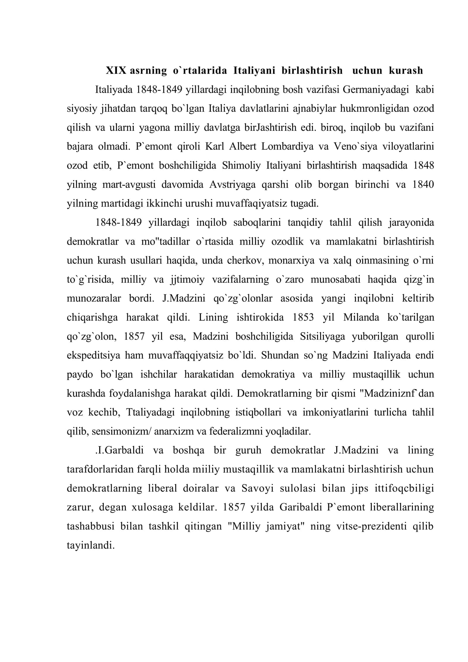 Italiyaning birlashtirilishi 2
