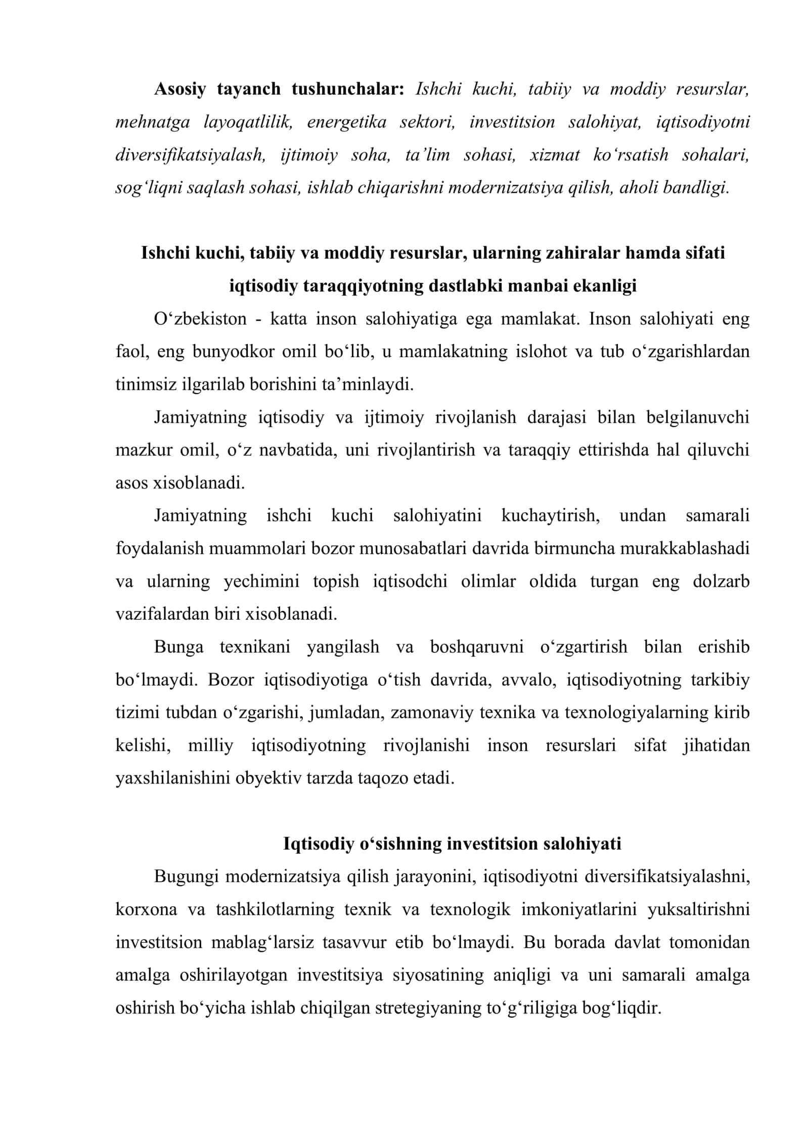 Iqtisodiy taraqqiyot omillari va shart- sharoitlari 2