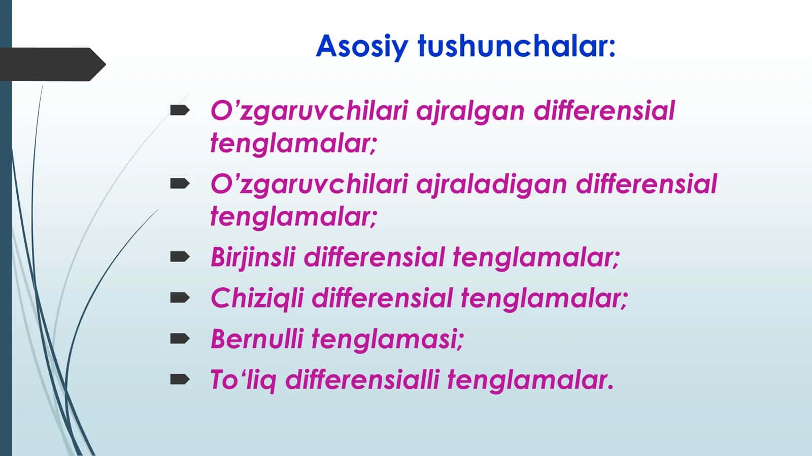 Oddiy differensial tenglamalar 2