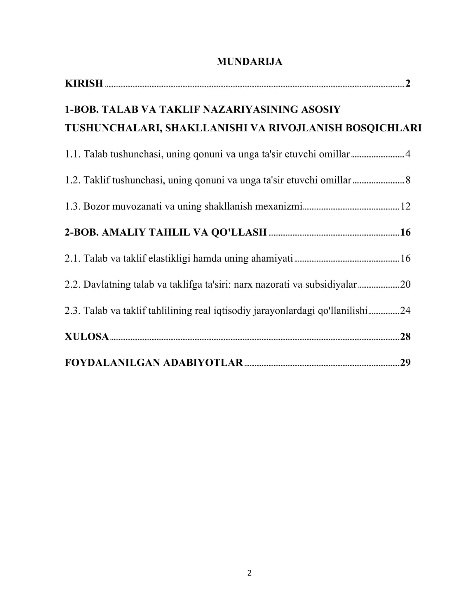 IQTISODIYOT NAZARIYASIDA TALAB VA TAKLIF TUSHUNCHASI 2