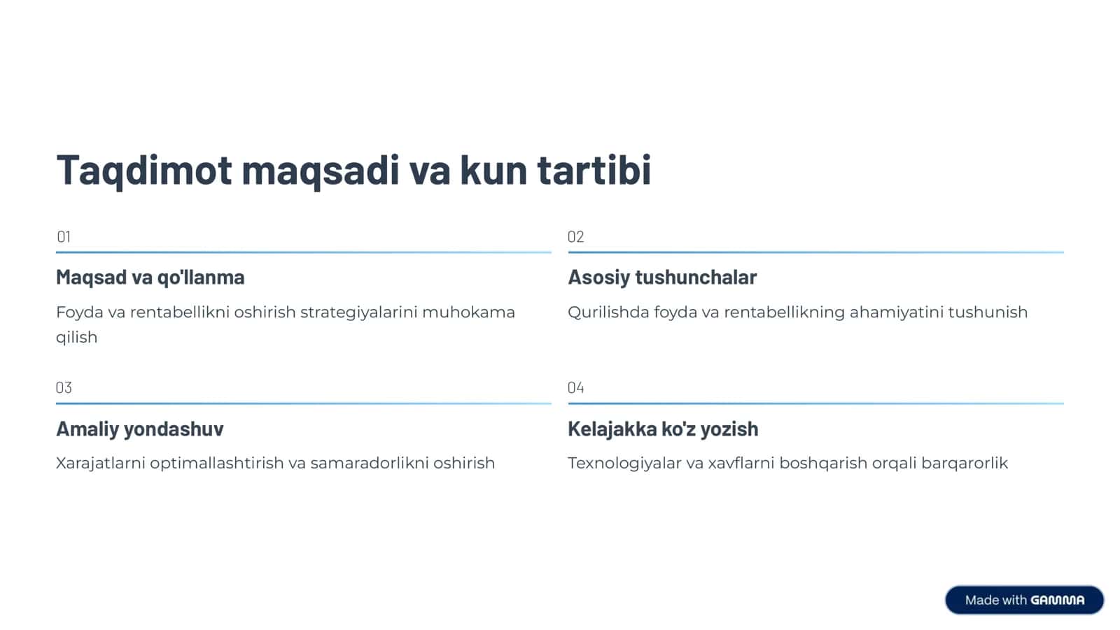 Qurilish tashkilotida foyda va rentabellikni oshirish 2