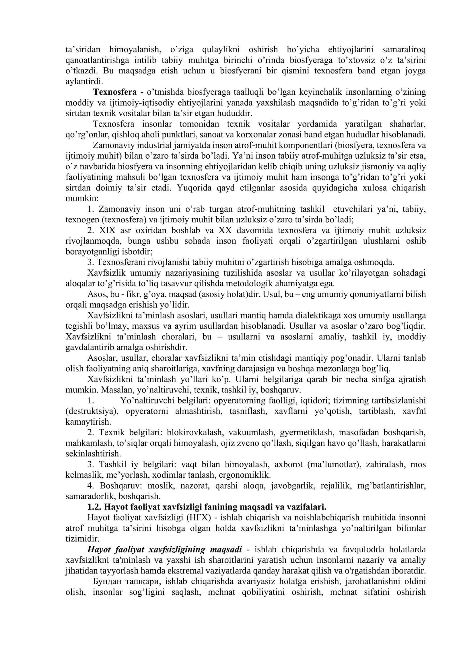 Mavzu: HAYOT FAOLIYATI XAVFSIZLIGI 2