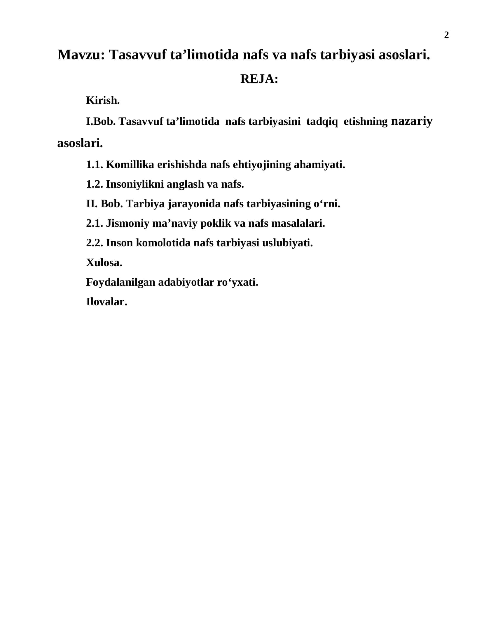 Tasavvuf ta’limotida nafs va nafs tarbiyasi asoslari 2