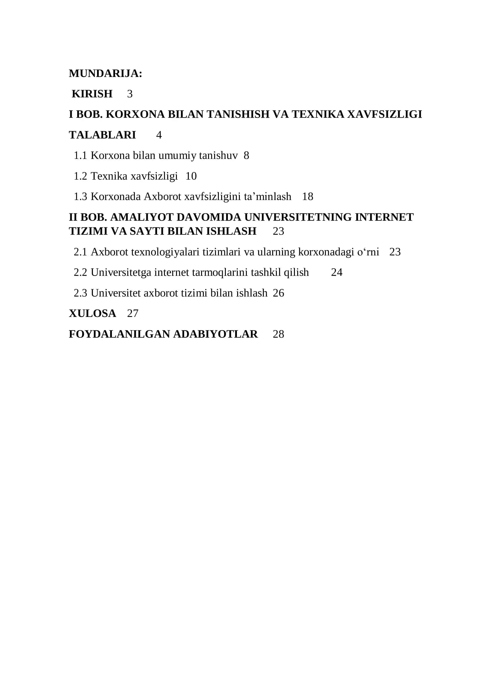 Amaliyot Davomida Universitetning Internet Tizimi va Sayti Bilan Ishlash 2