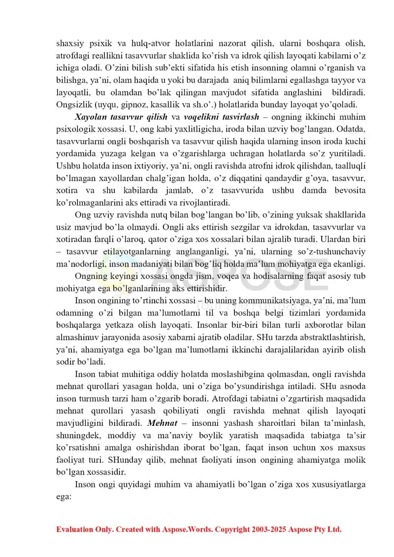 Ong Taraqqiyoti Va Ongsizlik 2