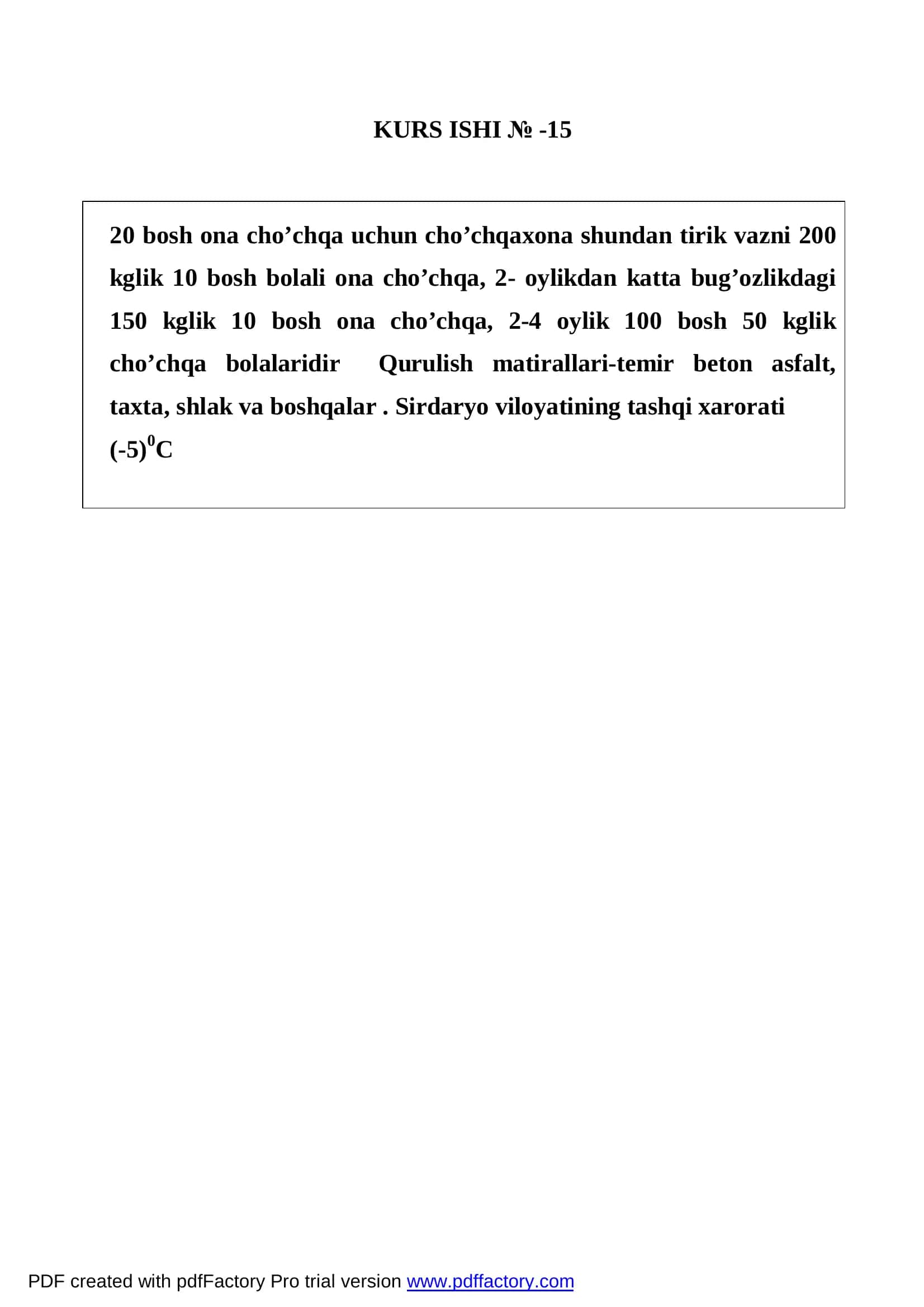 20 bosh ona cho’chqalarga cho’chqaxona 2