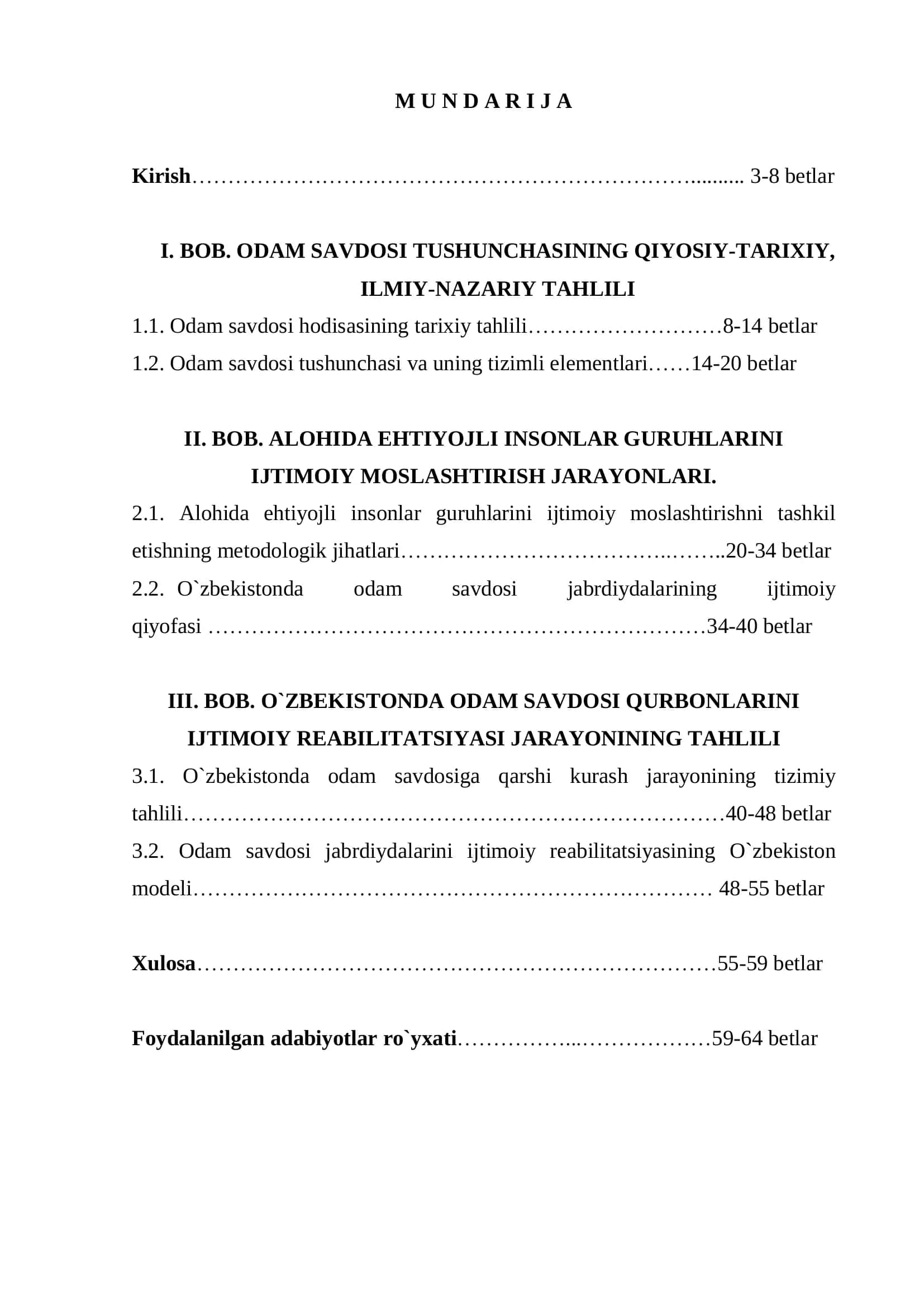 Ijtimoiy ish kafedrasi "Odam savdosi jabrdiydalarini ijtimoiy reablitatsiya qilishning sotsiologik tahlili" 2