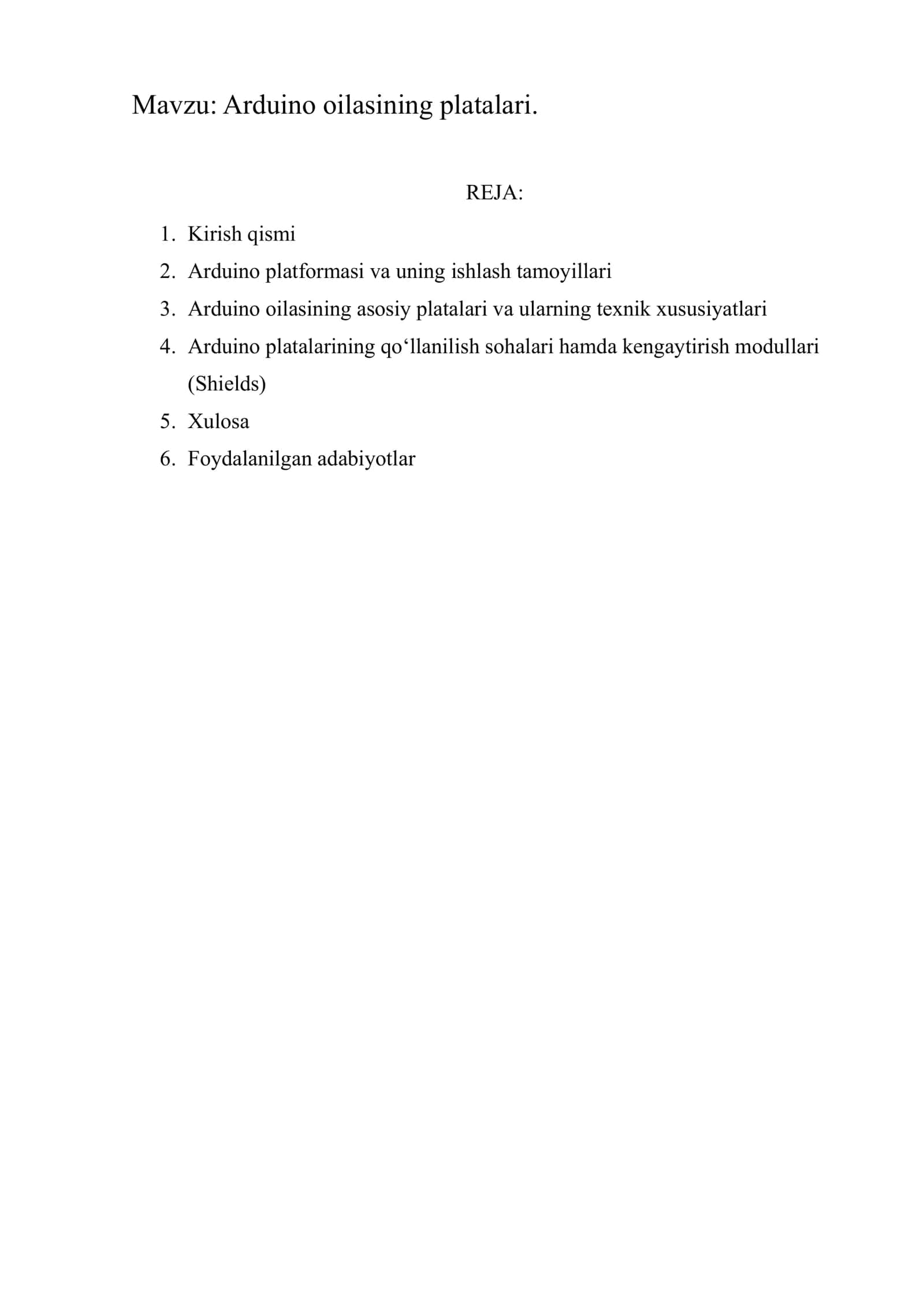 Arduino oilasining platalari 2