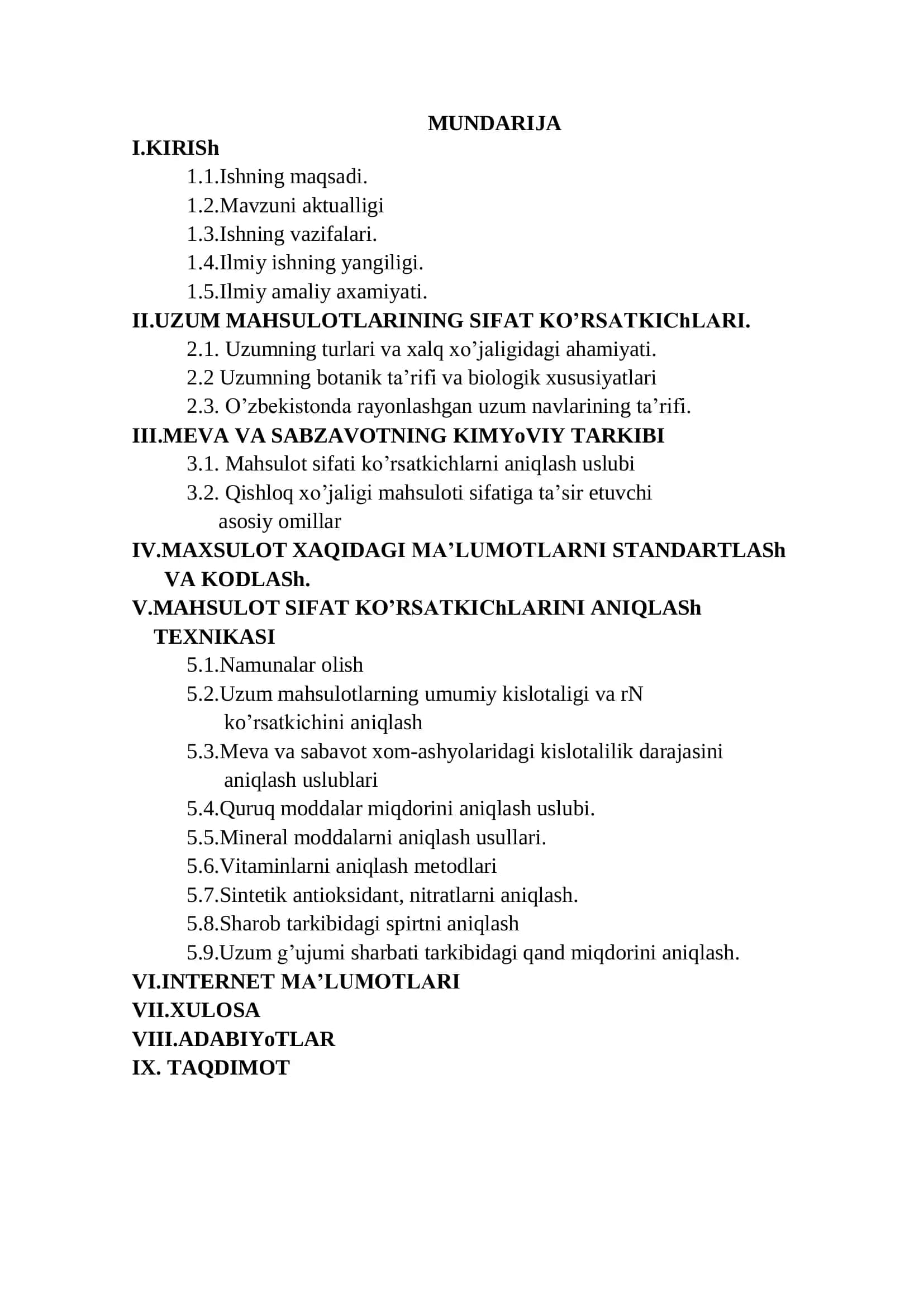 UZUM MAHSULOTLARINING SIFAT KO’RSATKICHLARINI ANIQLASHDA ZAMONAVIY FIZIK-KIMYOVIY USULLARNING QO’LLANILISHI 2