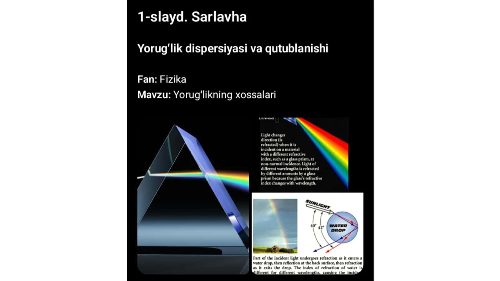 Yorugʻlik dispersiyasi va qutublanishi 2