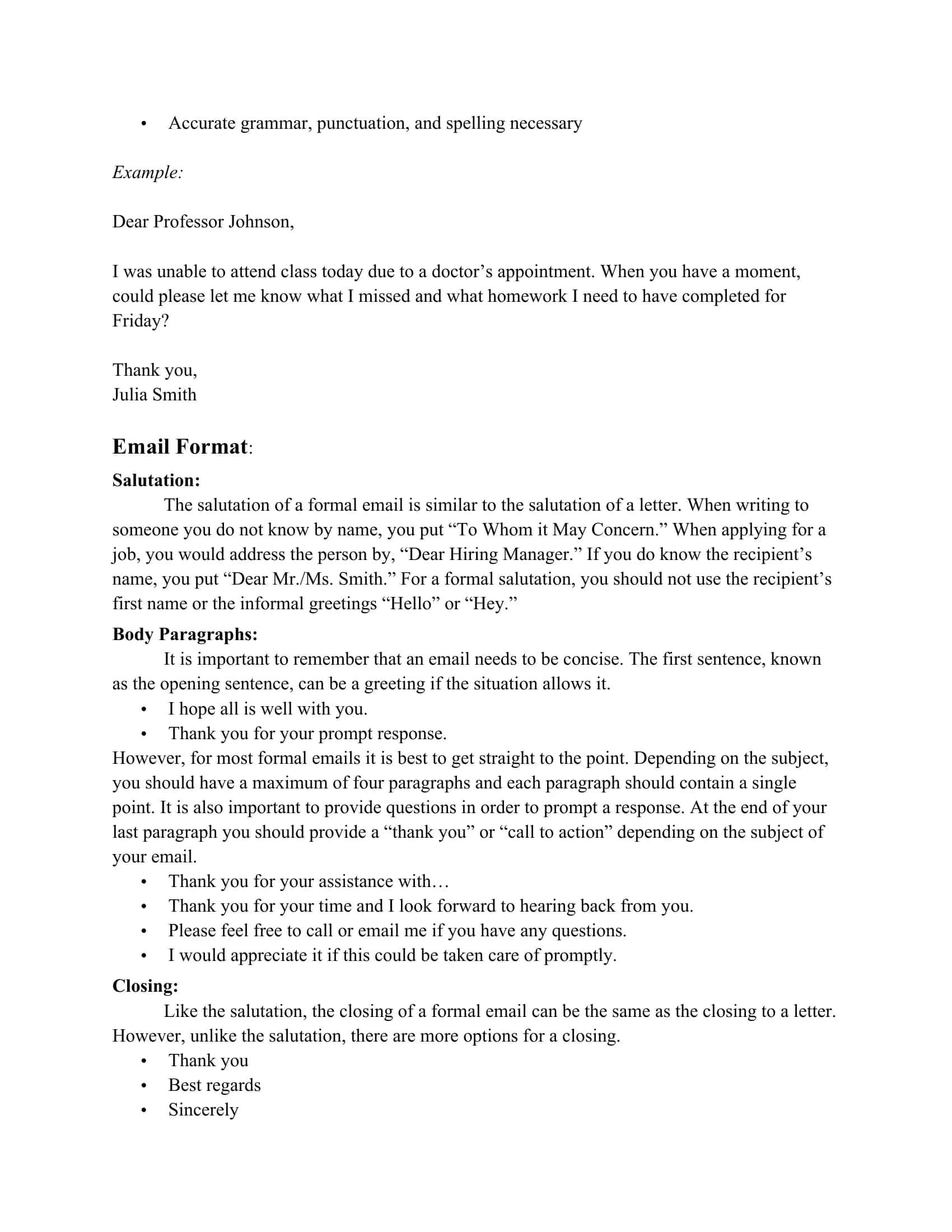 Writing a Formal Email 2