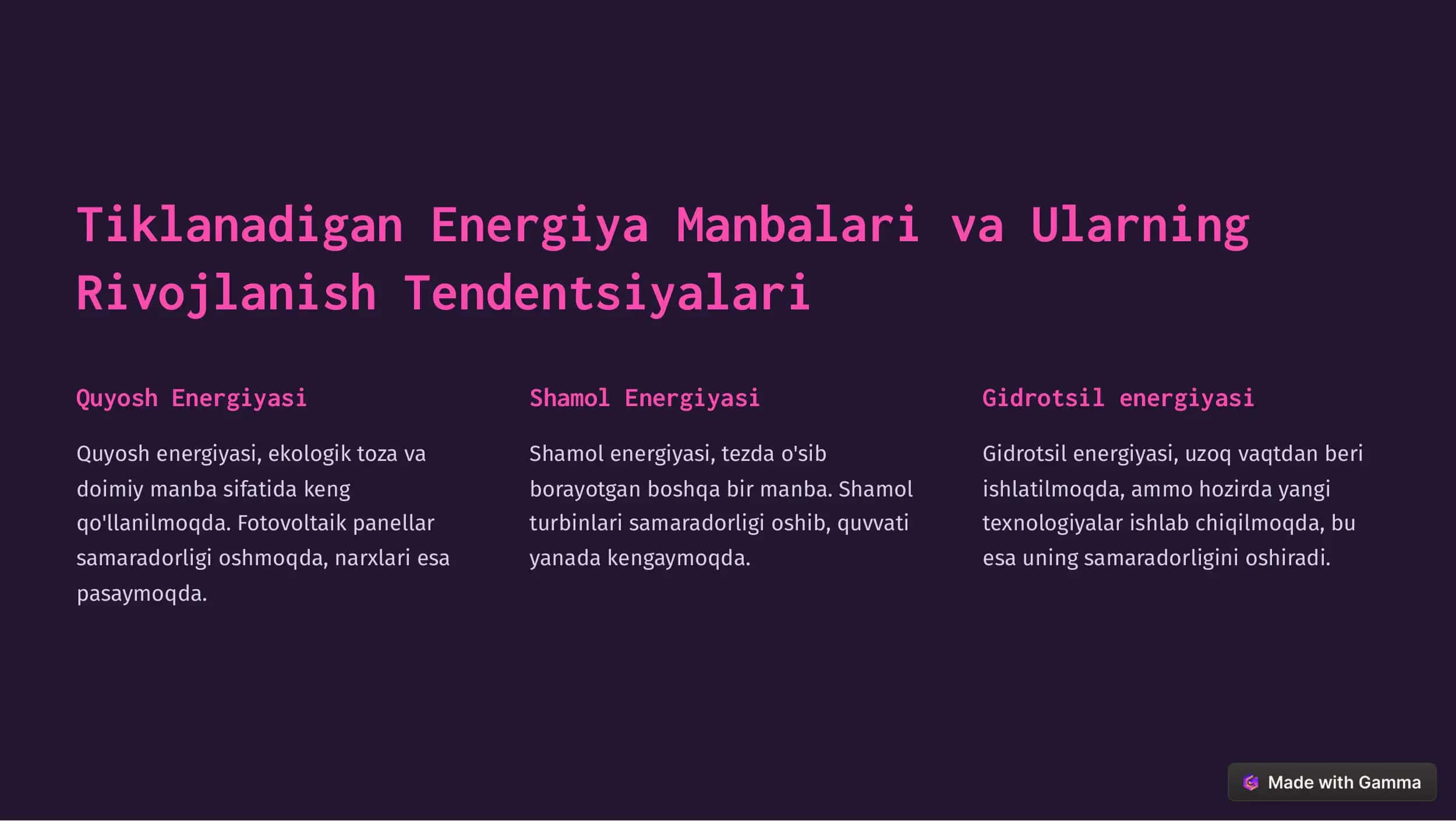 Tiklanadigan Energiya 2