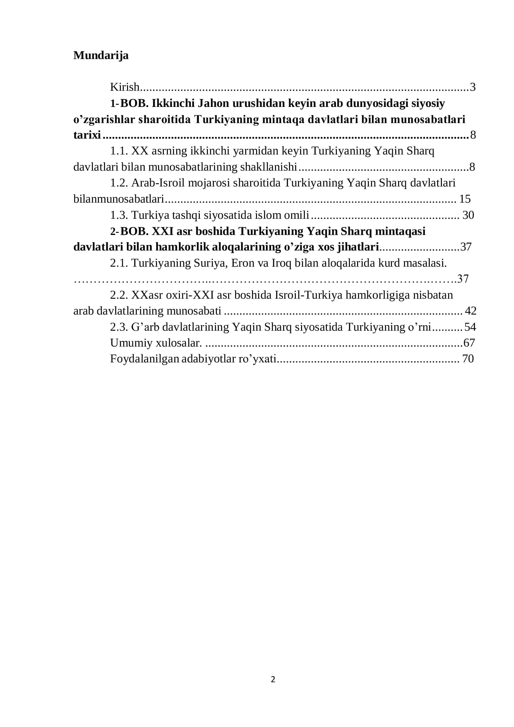 Turkiyaning Yaqin Sharq davlatlari bilan aloqalari tarixi 2
