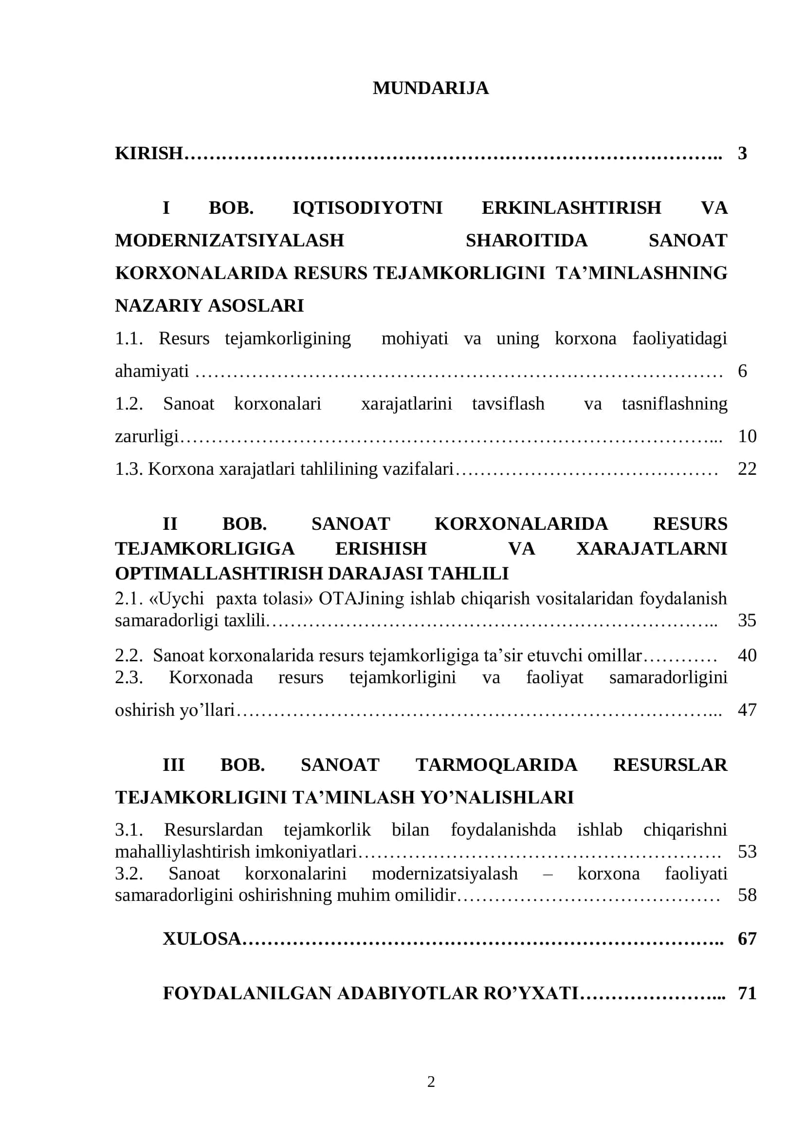 SANOAT TARMOQLARIDA RESURS TEJAMKORLIGINI TA’MINLASHNING ASOSIY YO’NALISHLARI 2