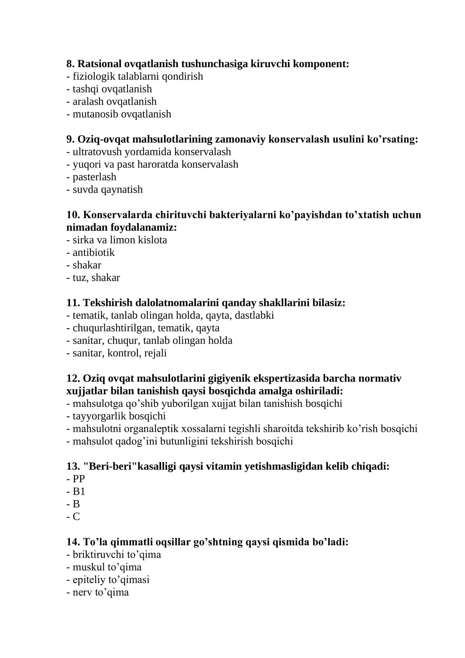 Tibbiy proflaktika ishi (Sanitar vrach yordamchilari uchun) test 2