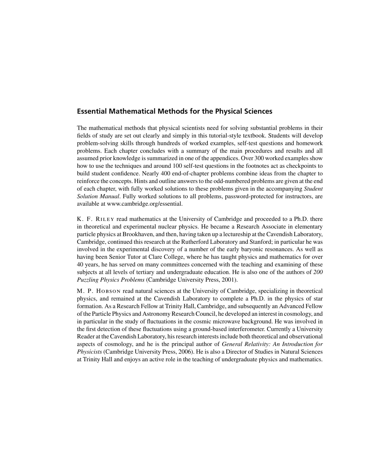 Essential Mathematical Methods for the Physical Sciences 2