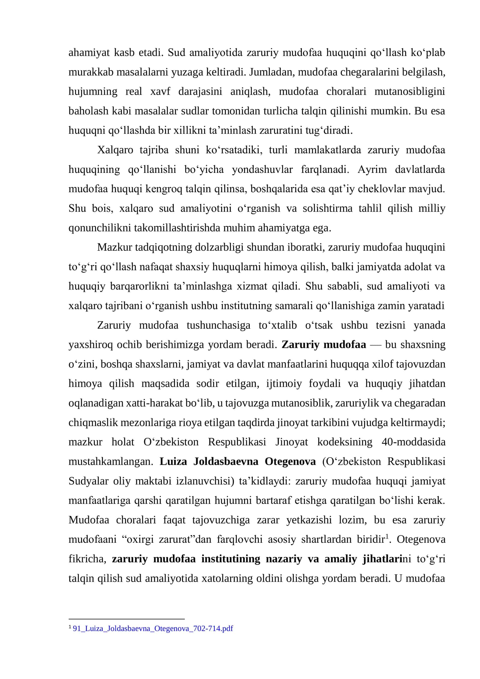 Zaruriy mudofaa huquqini qo‘llashda sud amaliyoti va xalqaro tajriba 2