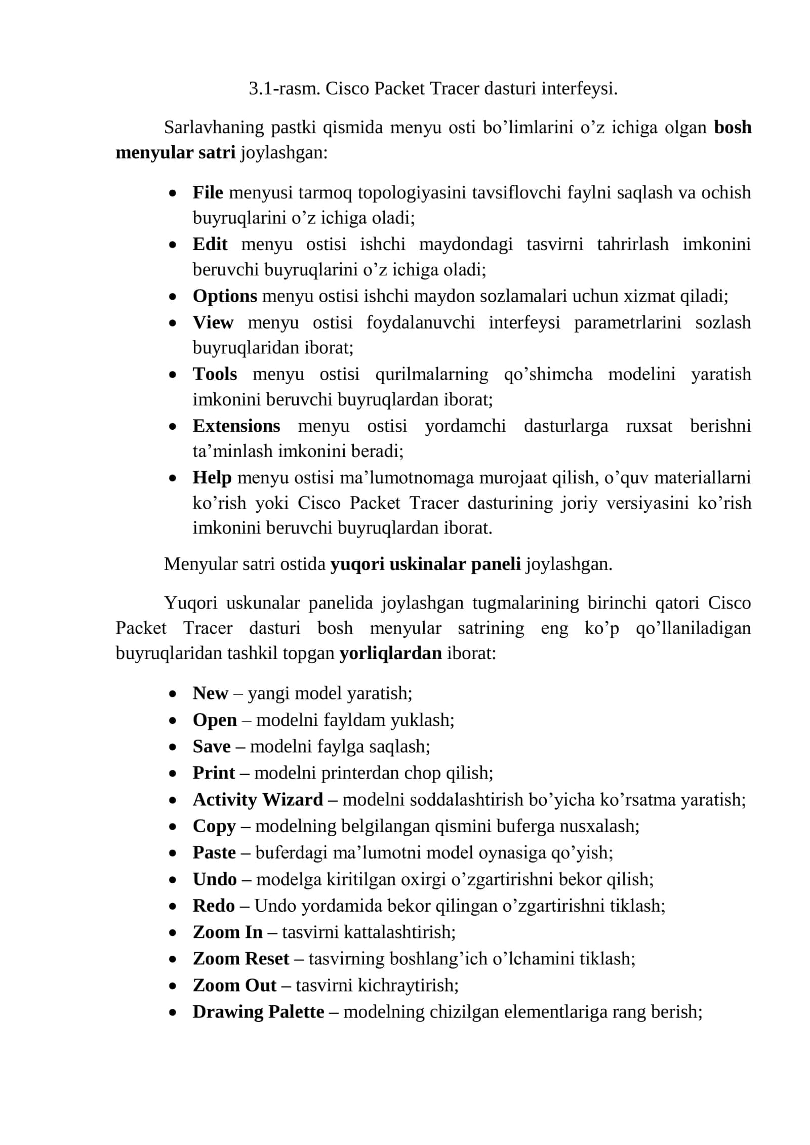 Tarmoq simulyatorlari bilan ishlash. Cisco Packet Tracer dasturini  sozlash va ishlash jarayonini tekshirish 2