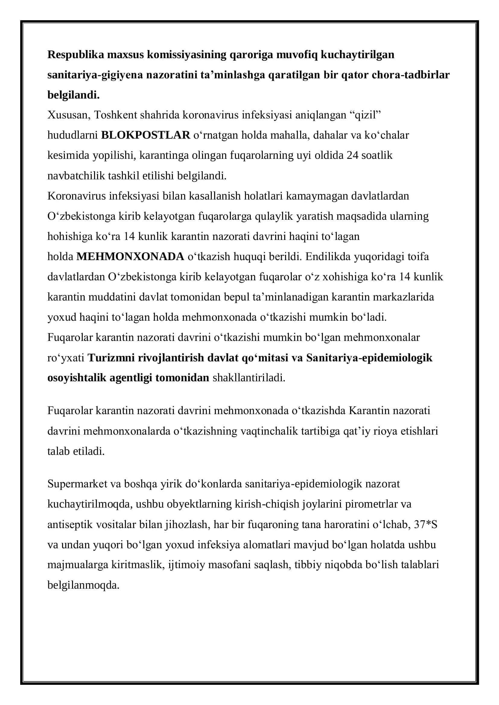 KARANTIN VA O’TA XAVFLI YUQUMLI KASALLIKLAR HAQIDA MA’LUMOTLAR 2