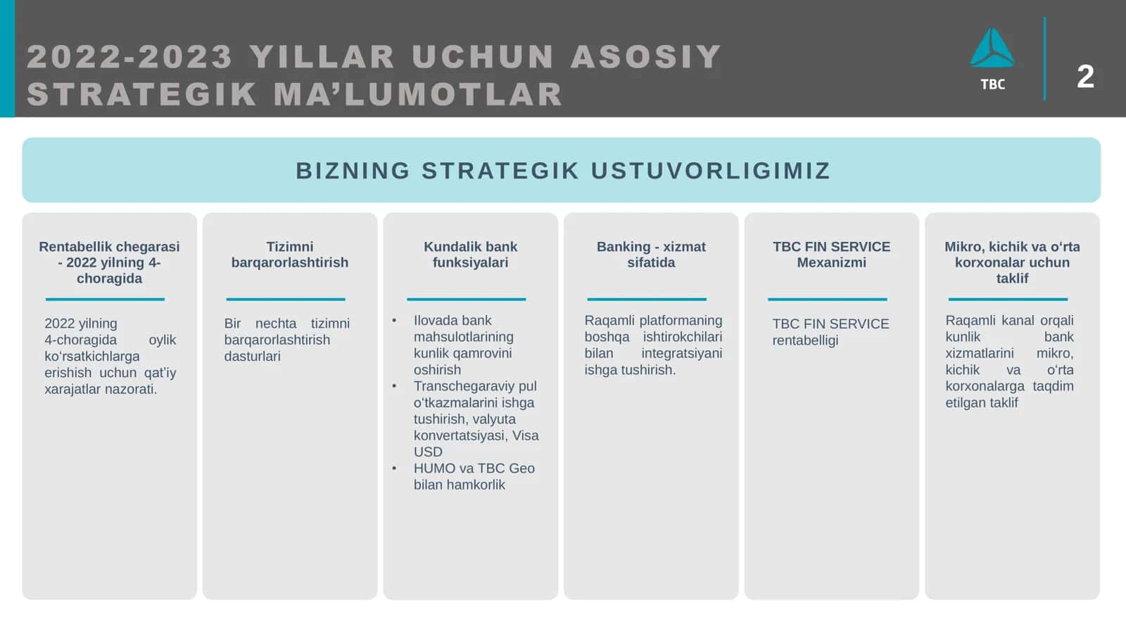 2022-2023 YILLAR UCHUN ASOSIY STRATEGIK MA’LUMOTLAR 2