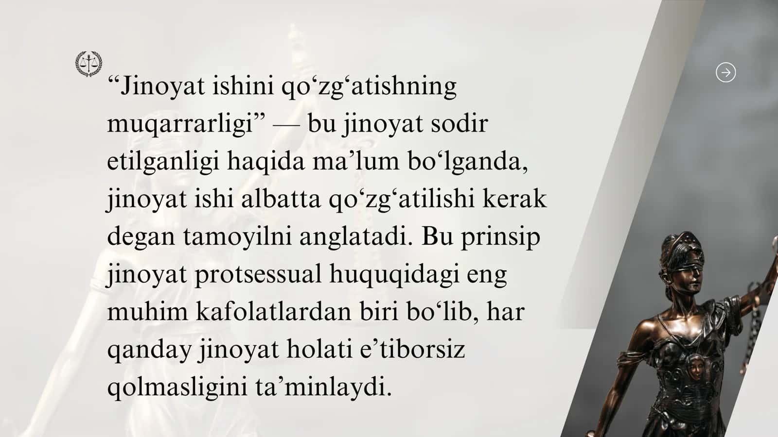 Jinoyat ishini qo'zg'atishning muqarrarligi 2