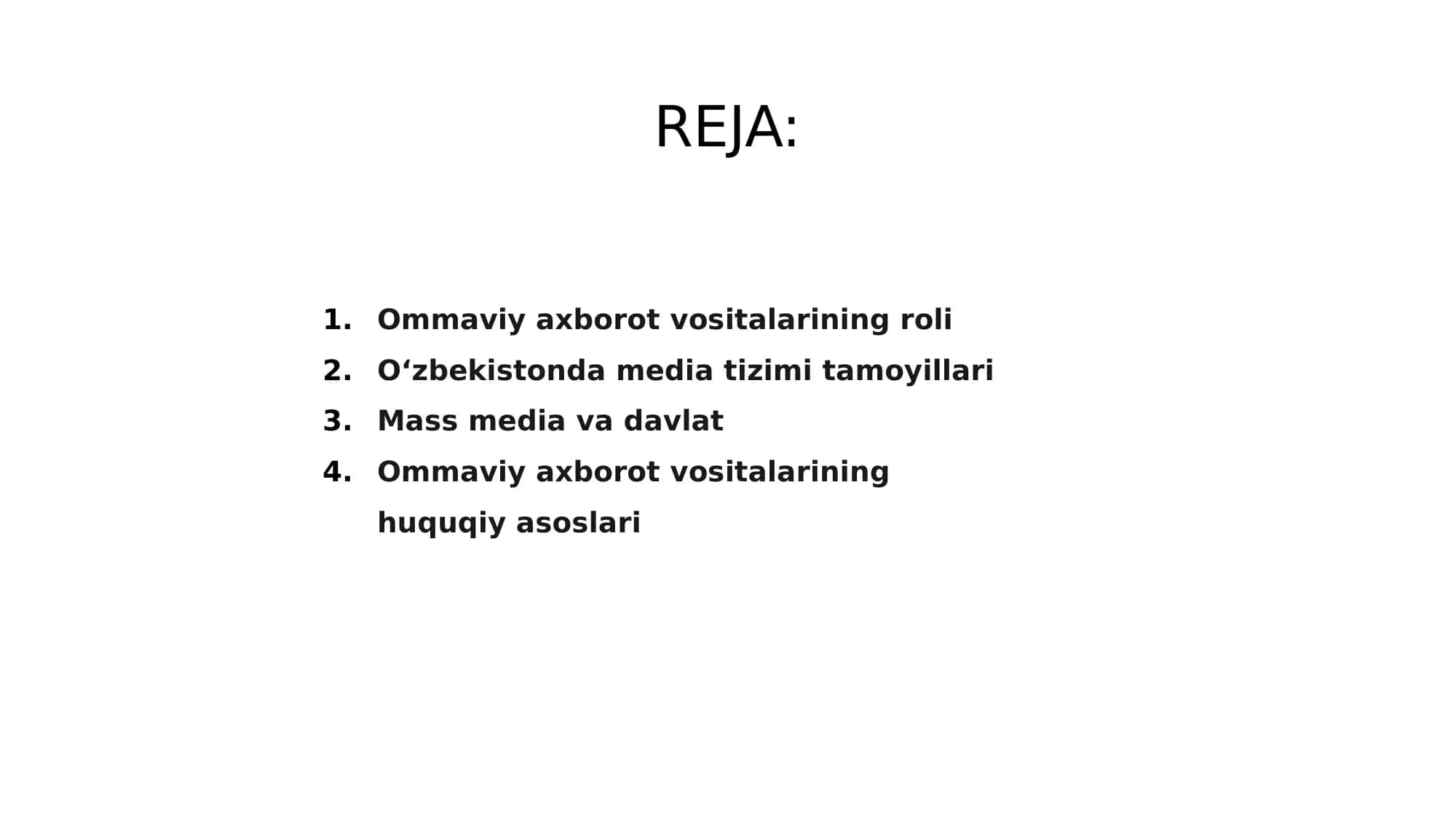 Ommaviy axborot vositalarining faoliyati 2